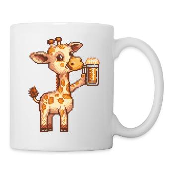 Girafe Pixel Bière - Mug blanc - blanc - Droite
