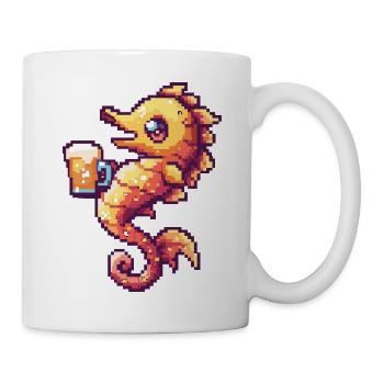 Bière Seahorse Pixel - Mug blanc - blanc - Droite