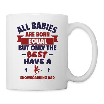Bébé snowboarder papa,Cool,Drôle,Cadeau de naissance - Mug blanc - blanc - Droite