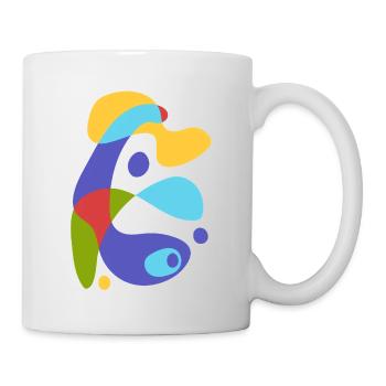 Vintage abstrakte Kreatur - Tasse - Weiß - Rechts