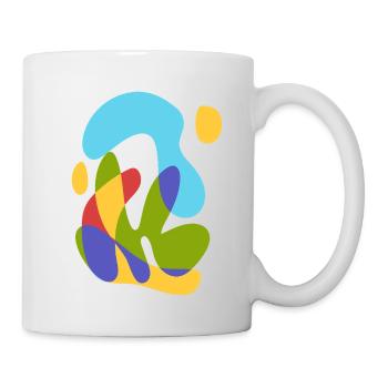 Soleil de mer et flore tropicale - Abstrait audacieux - Mug blanc - blanc - Droite
