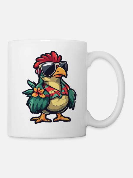 Truthahn Comic Lustig Sommer - Tasse - Weiß