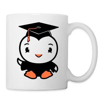Oiseau Graduation Collège Graduation Chapeau École - Mug blanc - blanc - Droite