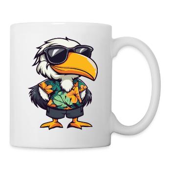 Pélican oiseau drôle d’été - Mug blanc - blanc - Droite