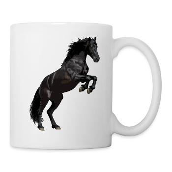 Cheval frison cabré - Mug blanc - blanc - Droite
