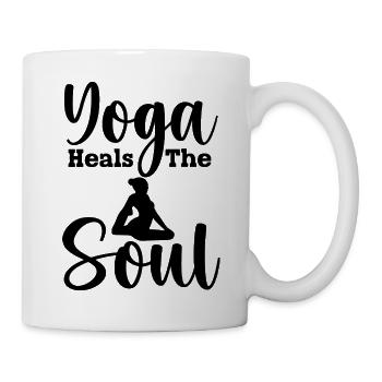 Yoga heals the soul - Tasse - Weiß - Rechts