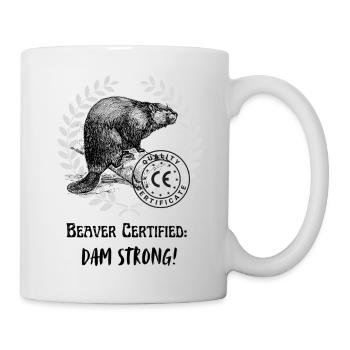 Certifié Beaver – Ingénieur constructeur de barrages solides - Mug blanc - blanc - Droite