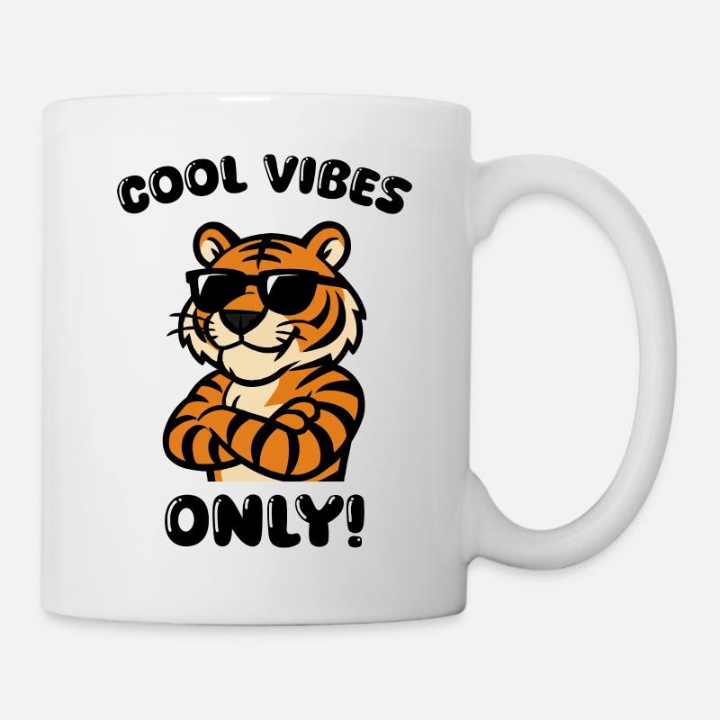 tiger sonnenbrille - Tasse - Weiß