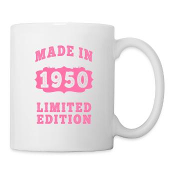 Vintage Né(e) en 1950 made in 1950 75 ans. Art_20 - Mug blanc - blanc - Droite