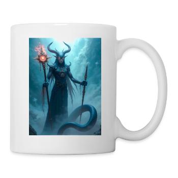 Veles, Slavic underworld god with serpent - Mug - white - Right