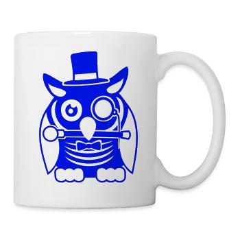 Sir hibou chapeau haut de forme monocle verres riches M. - Mug blanc - blanc - Droite