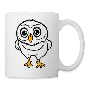 Owl Bird Eagle Owl Night Bird Barn Owl Owl Comic - Mug - white - Right