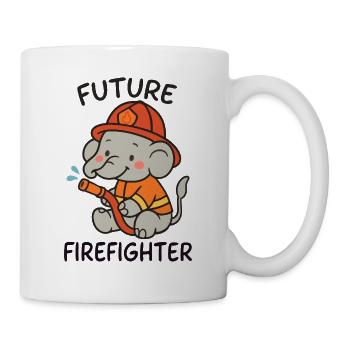 Cute Elephant Future Firefighter Kids fun - Mug - white - Right