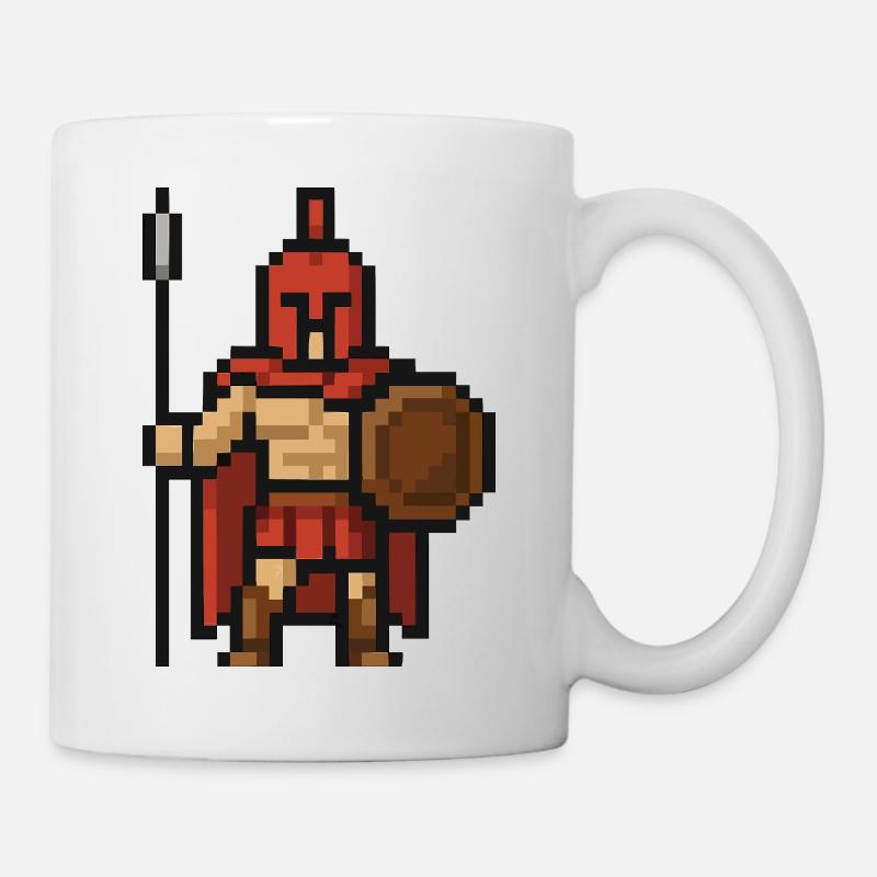 spartaner pixel - Tasse - Weiß