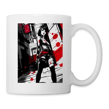 Anime Art | Japanese Ninja Girl - Tasse - Weiß - Rechts