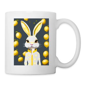 Lapin aux agrumes, éclat de citron - Mug blanc - blanc - Droite