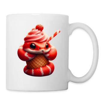 Süße Schlange im Eiskegel - Tasse - Weiß - Rechts