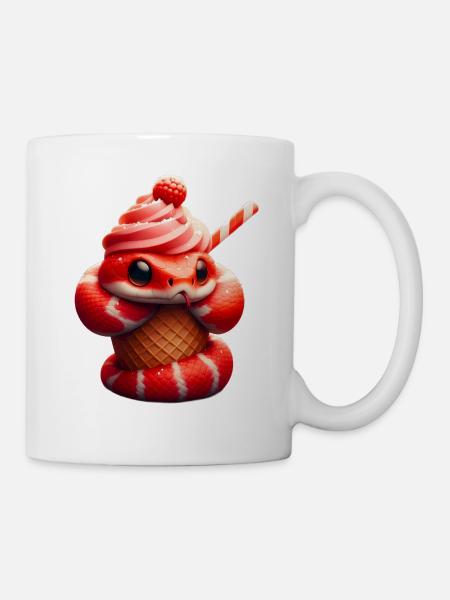 Süße Schlange im Eiskegel - Tasse - Weiß