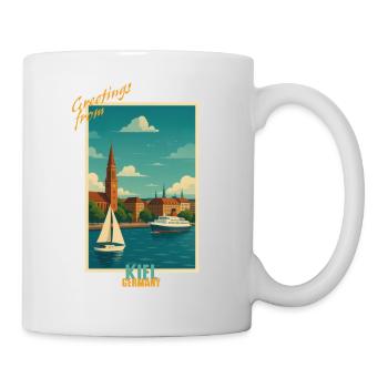 Kiel Vintage Travel Illustration - Germany - Mug - white - Right