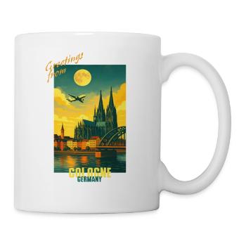 Cologne Vintage Travel Illustration - Germany - Mug - white - Right