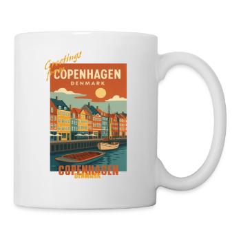 Copenhague Illustration de voyage vintage - Danemark - Mug blanc - blanc - Droite