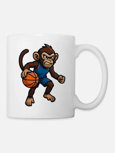 affe basketball - Tasse - Weiß