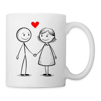 Couple amoureux - Mug blanc - blanc - Droite