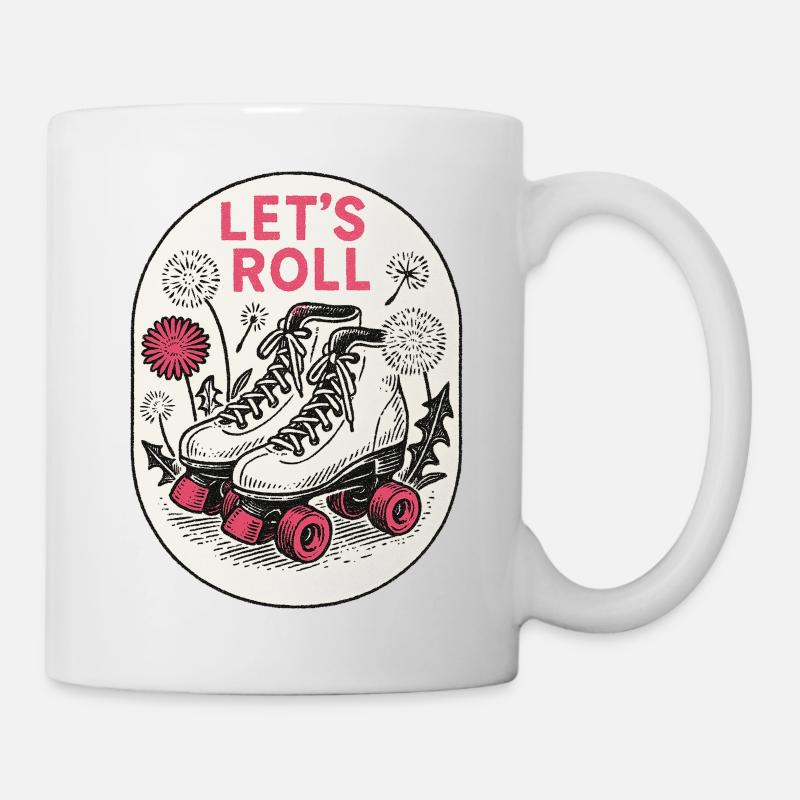 Let's Roll Retro Rollschuhe - Tasse - Weiß