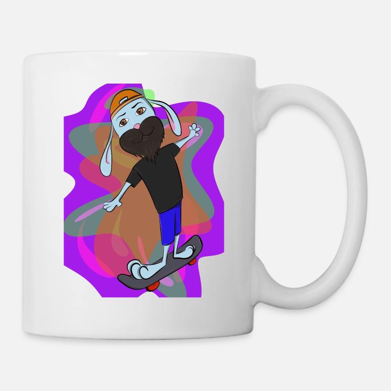 le lapin skateur - Mug blanc - blanc