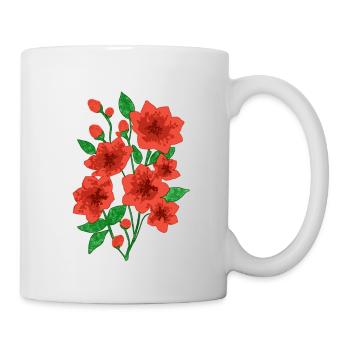 Blooming Grace : Dark Pink Flowers - Mug - white - Right