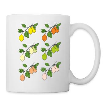 zitrusfruechte zweige - Tasse - Weiß - Rechts