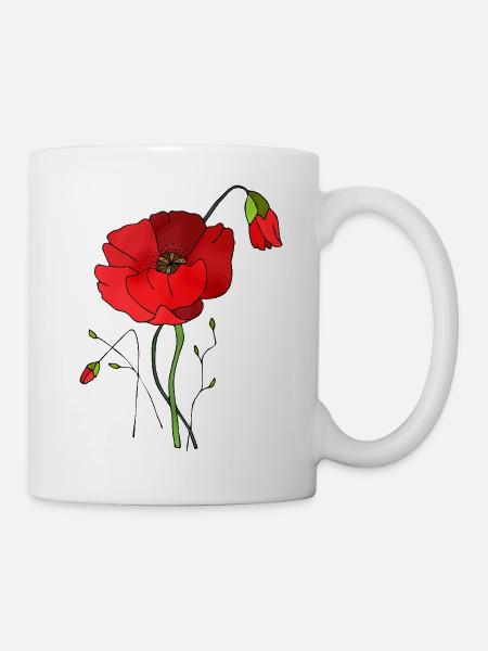 Blumen - Tasse - Weiß