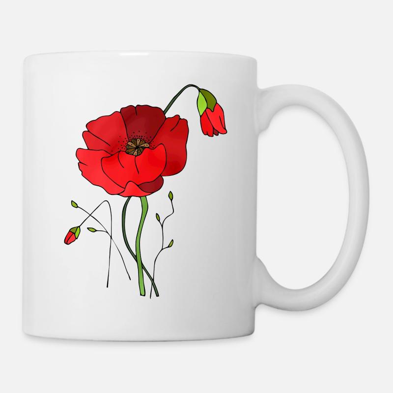 Blumen - Tasse - Weiß