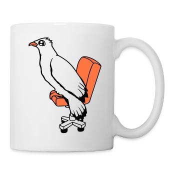 Oiseau Assis Chaise Bureau Chaise Pivotante Travail - Mug blanc - blanc - Droite