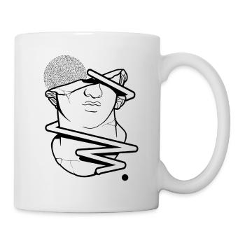 Antike Figur, Kopf - Tasse - Weiß - Rechts