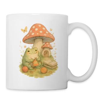 Grenouille à tricoter devant la maison des crapauds - Mug blanc - blanc - Droite