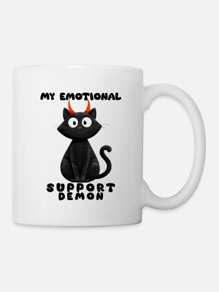 Emotionaler Support-Dämon – Lustige Katzen Edition - Tasse - Weiß