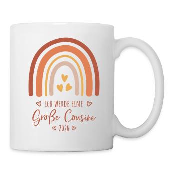 Große Cousine 2026 Regenbogen - Tasse - Weiß - Rechts