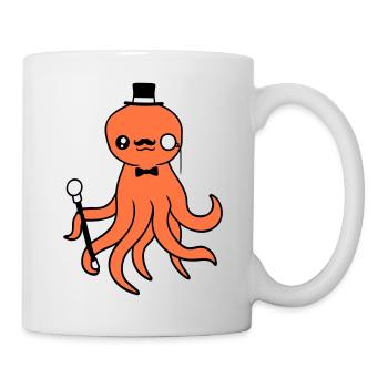 Kraken Mr. Sir Top Hat Monocle Glasses Empire - Mug - white - Right