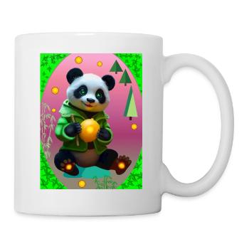 Futuristischer Panda - Tasse - Weiß - Rechts