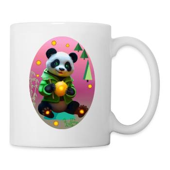Cyber Panda mit Neon Zitrone - Tasse - Weiß - Rechts