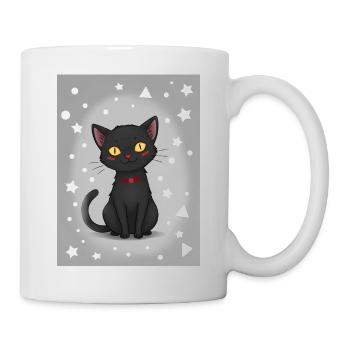Niedliches Cartoon-Kätzchen - Tasse - Weiß - Rechts