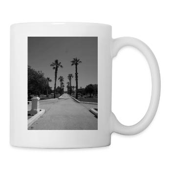 Route de plage sicilienne avec palmiers - Mug blanc - blanc - Droite