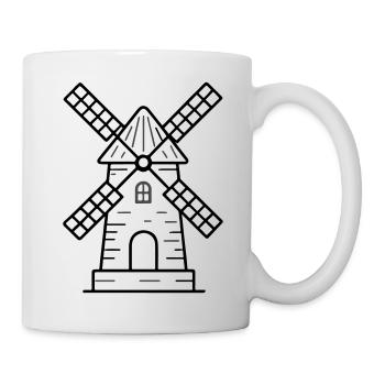 Icône du moulin à vent - Mug blanc - blanc - Droite