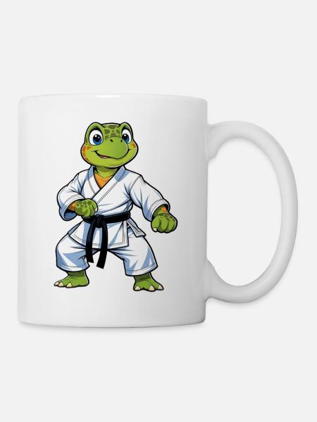 Karaté Tortue Dessin Animé - Arts Martiaux - Mug blanc - blanc