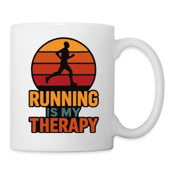 Laufen ist meine Therapie Retro-Design für Läufer - Tasse - Weiß - Rechts