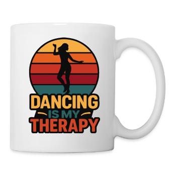 Dance is My Therapy – Retro Dance Design - Mug - white - Right