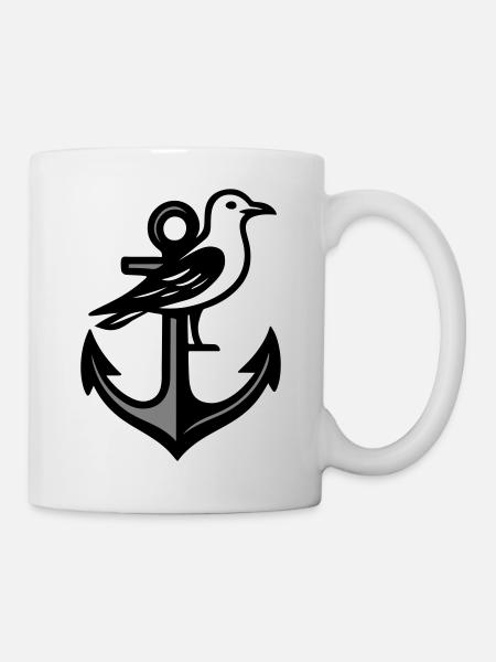 Anker Möwe - Tasse - Weiß