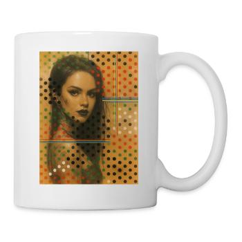 Italie femme pop art point omikly portrait graff - Mug blanc - blanc - Droite