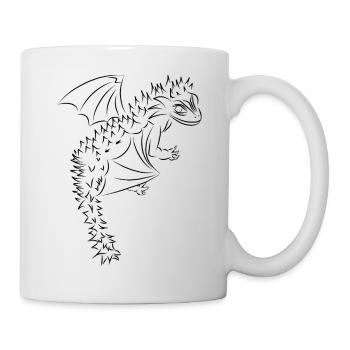 Nuri der kleine Drache, schwarz - Tasse - Weiß - Rechts
